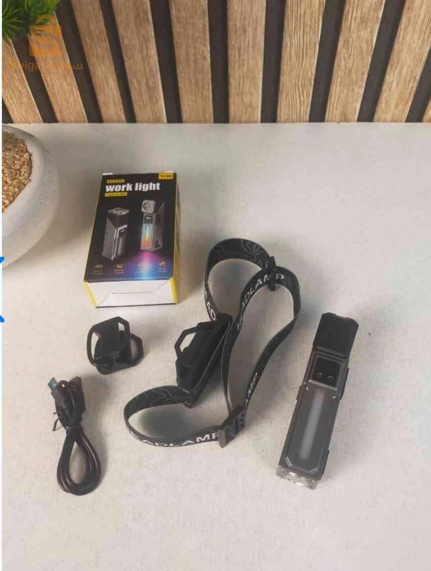 Lampe de Travail LED Multifonction T130 Éclairage Latéral RGB et Écran LCD - مصباح العمل الذكي متعدد الوظائف بمغناطيس