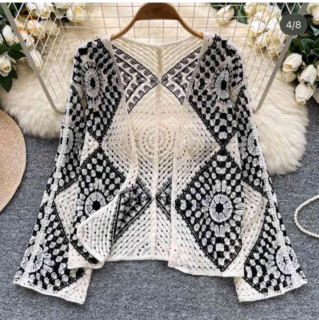 gilets crochet mancges longues