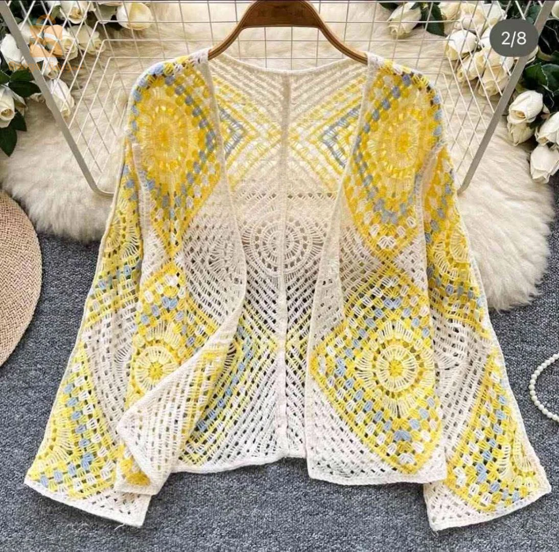 gilets crochet mancges longues