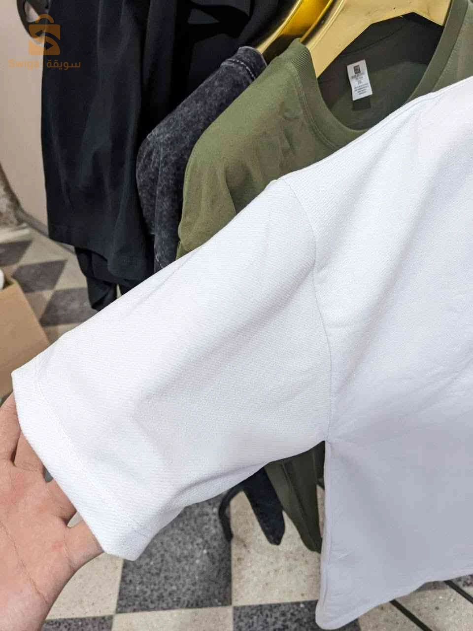 t shirt oversize blanc et noir 100% coton 250 gramage