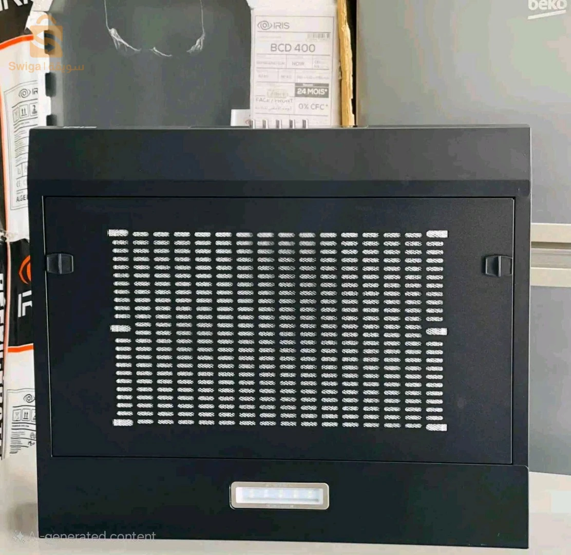Hotte Marque Iris 60Cm Inox Et Noir