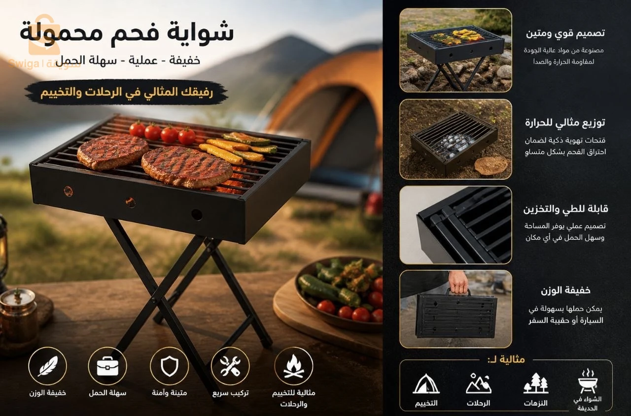 Barbecue pliable شواية صوليد نوعية حديد
مليحة وخشينة قابلة للطي