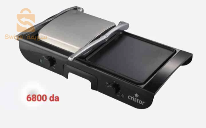 Panineuse & Grill Electrique Cristor Multi-Fonction 2200W Noir Inox