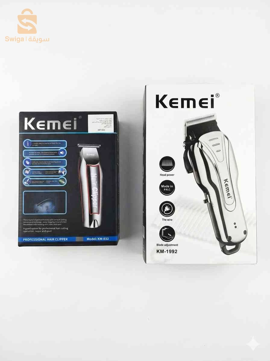 عرض احترافي فخم 2 في 1: باك ماكينات الحلاقة والتحديد Kemei Pro (KM-1992 + KM-032)