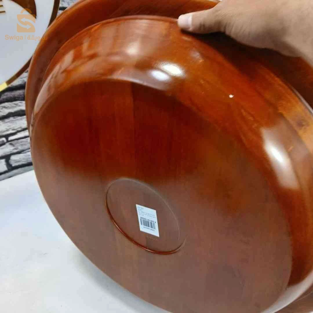 جفنا حطب طبيعي بقطر 55 سم 🌳 مثالية للعجن، التقديم، وتحضير – Qass'a en Bois Produit Vietnamie