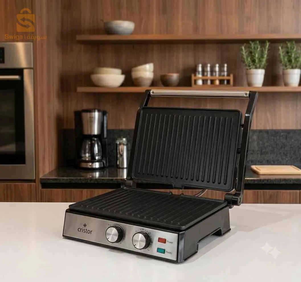Panineuse & Grille Electrique Cristor 2000W Noir inox