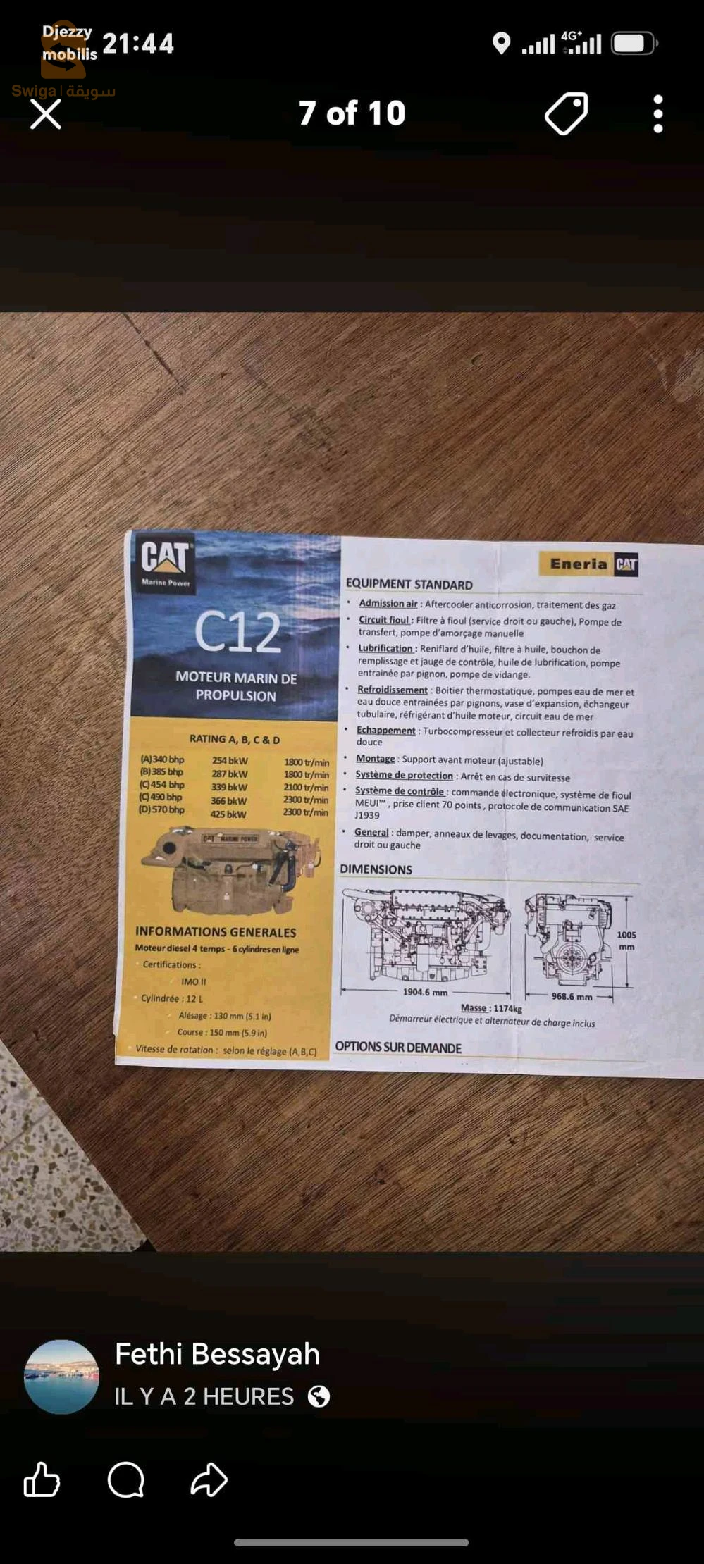 moteur Caterpillar C12