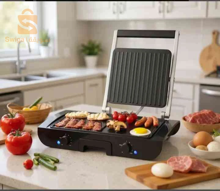 Panineuse & Grill Electrique Cristor Multi-Fonction 2200W Noir Inox
