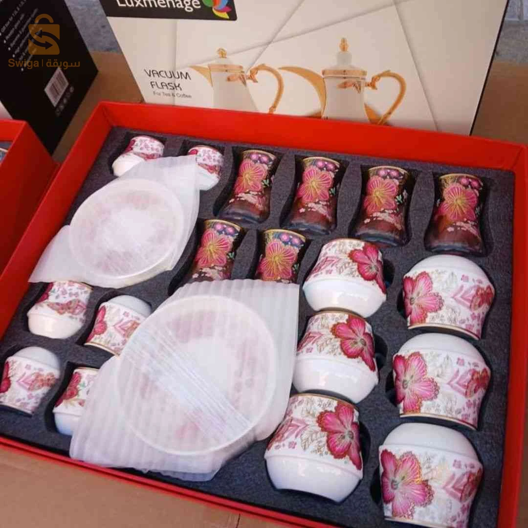 سيرفيس قهوة وشاي 30 قطعة سيراميك +2 تارمويات – Pack Service À Café Et Thé 30 Pcs