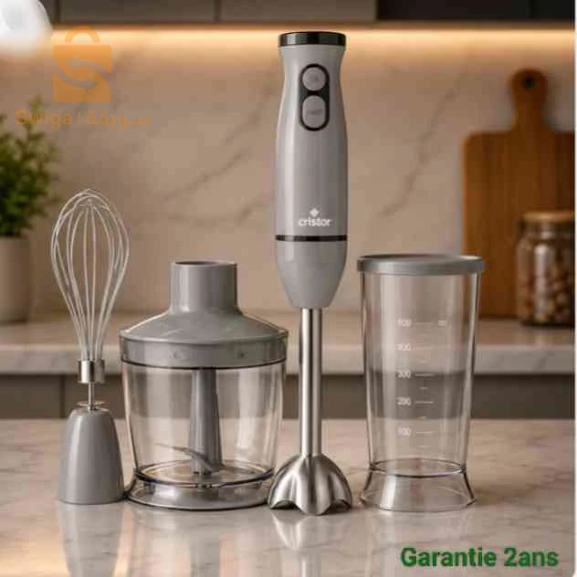 Bras Mixeur 3 en 1 CRISTOR Bras mixeur, Hachoir et Bras Fouet 500 W-500 ML