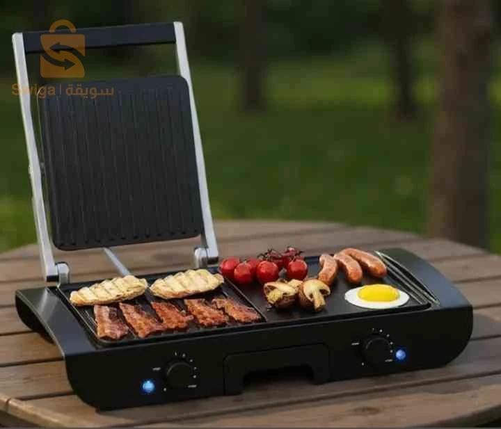Panineuse & Grill Electrique Cristor Multi-Fonction 2200W Noir Inox