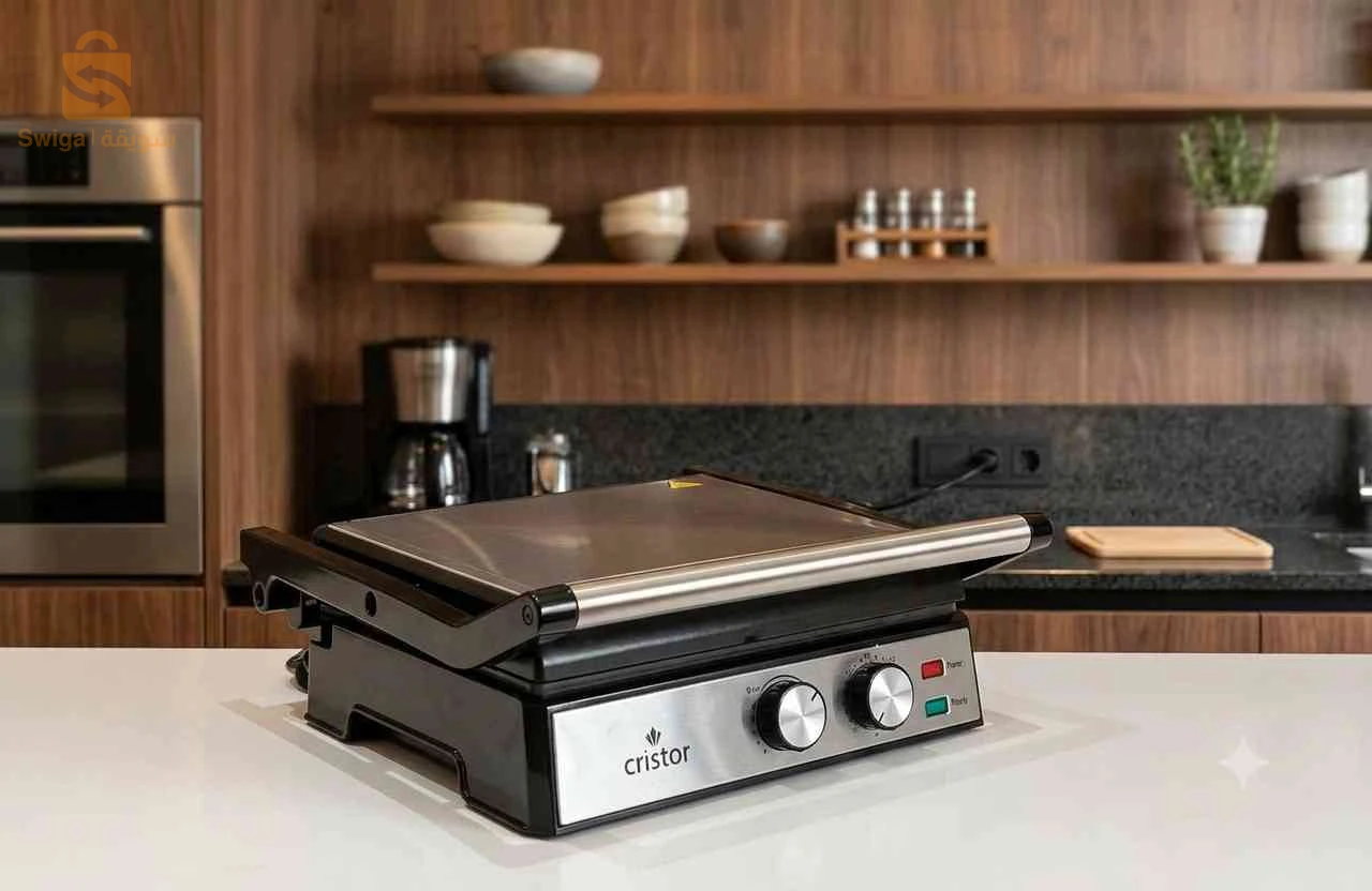 Panineuse & Grille Electrique Cristor 2000W Noir inox