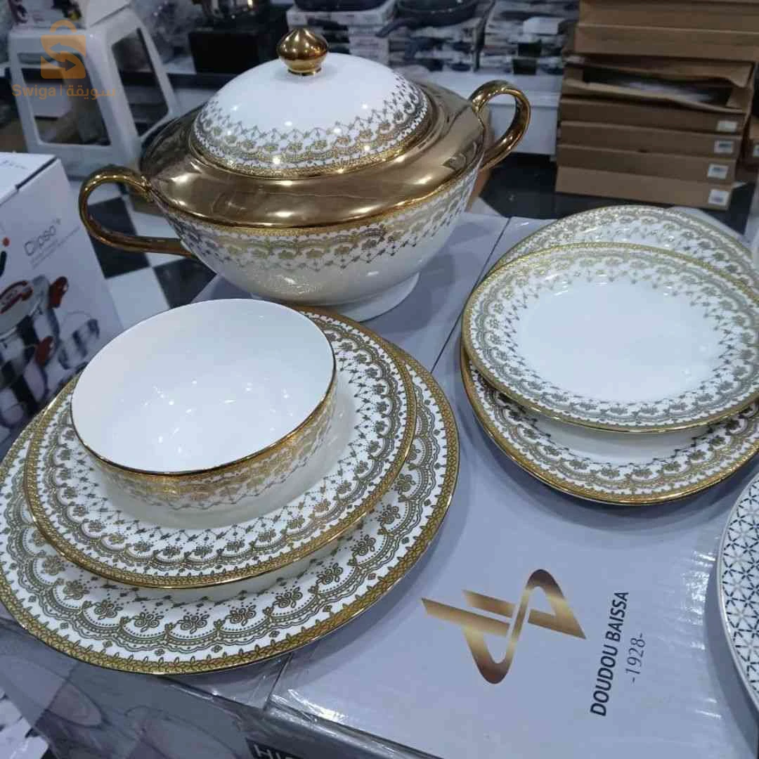 🍽️ طقم مائدة 27 قطعة أناقة من البرسلان | Service à table 27 pièces élégant