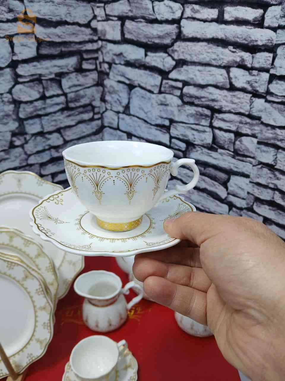 🌟 طقم قهوة 48 قطعة سيراميك للضيوف راقي – Service café élégant