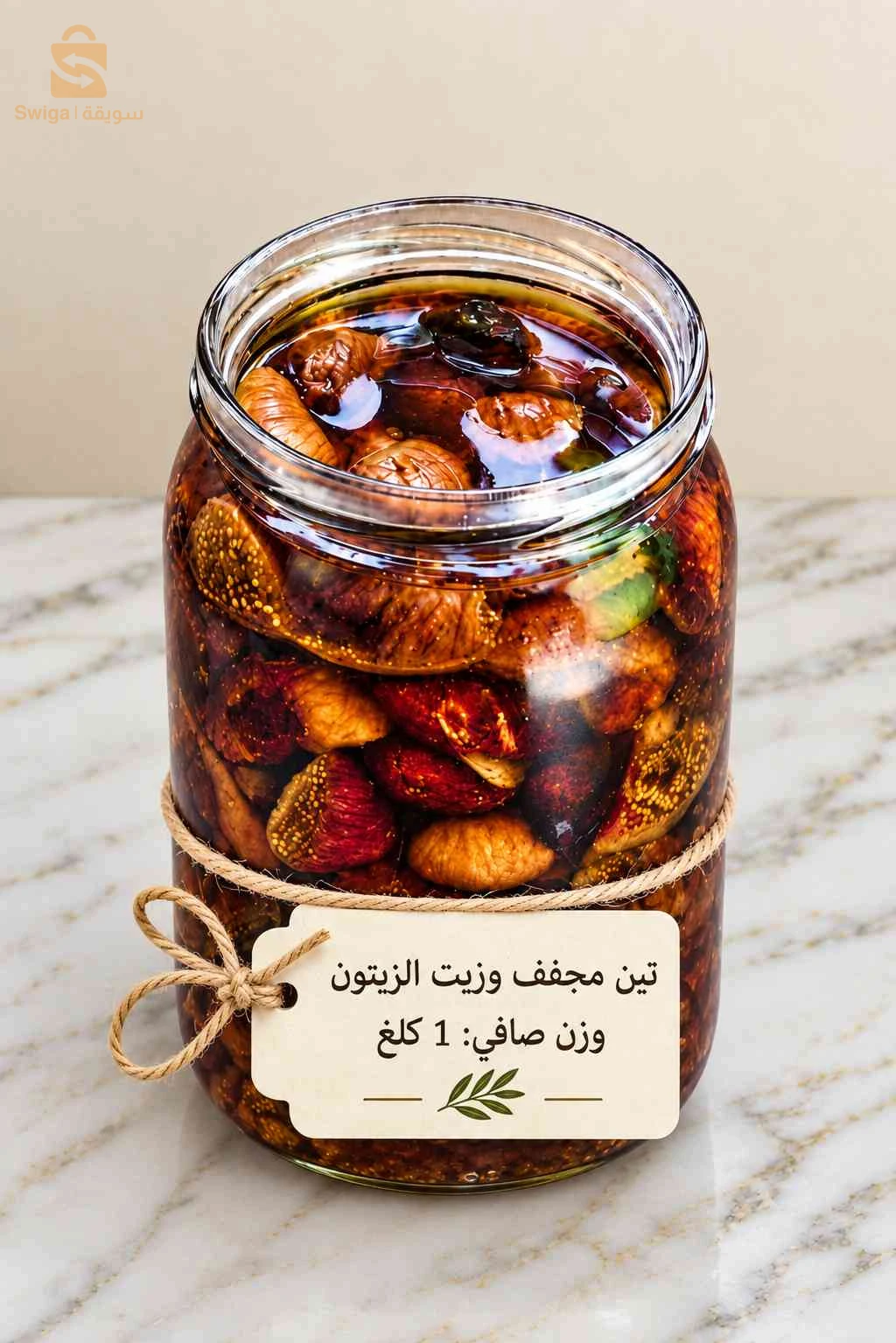 تين مجفف بزيت الزيتون – وزن 1 كلغ