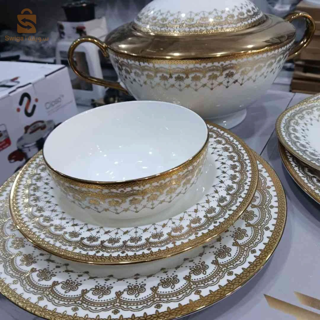 🍽️ طقم مائدة 27 قطعة أناقة من البرسلان | Service à table 27 pièces élégant