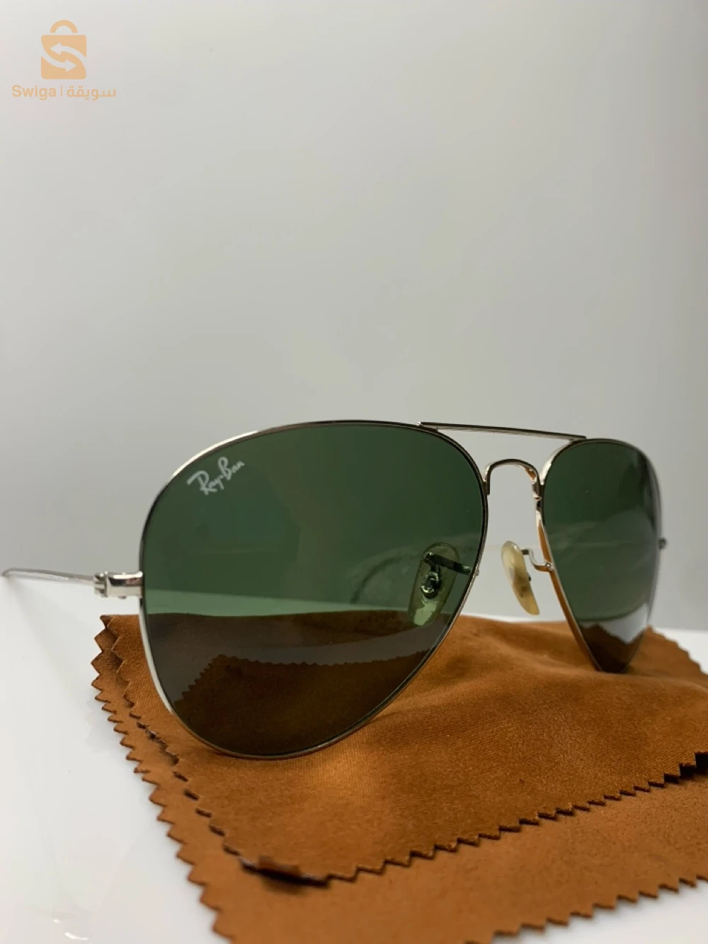 Ray-Ban Aviator Large Metal RB3025 W3277 – Silver / Green – 58□14 | Original