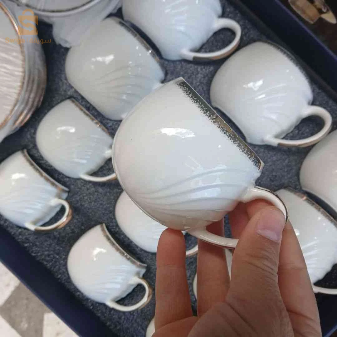 💎 فناجيل قهوة  مودارن 12 بياس + طباساهم | Service à Café Moderne