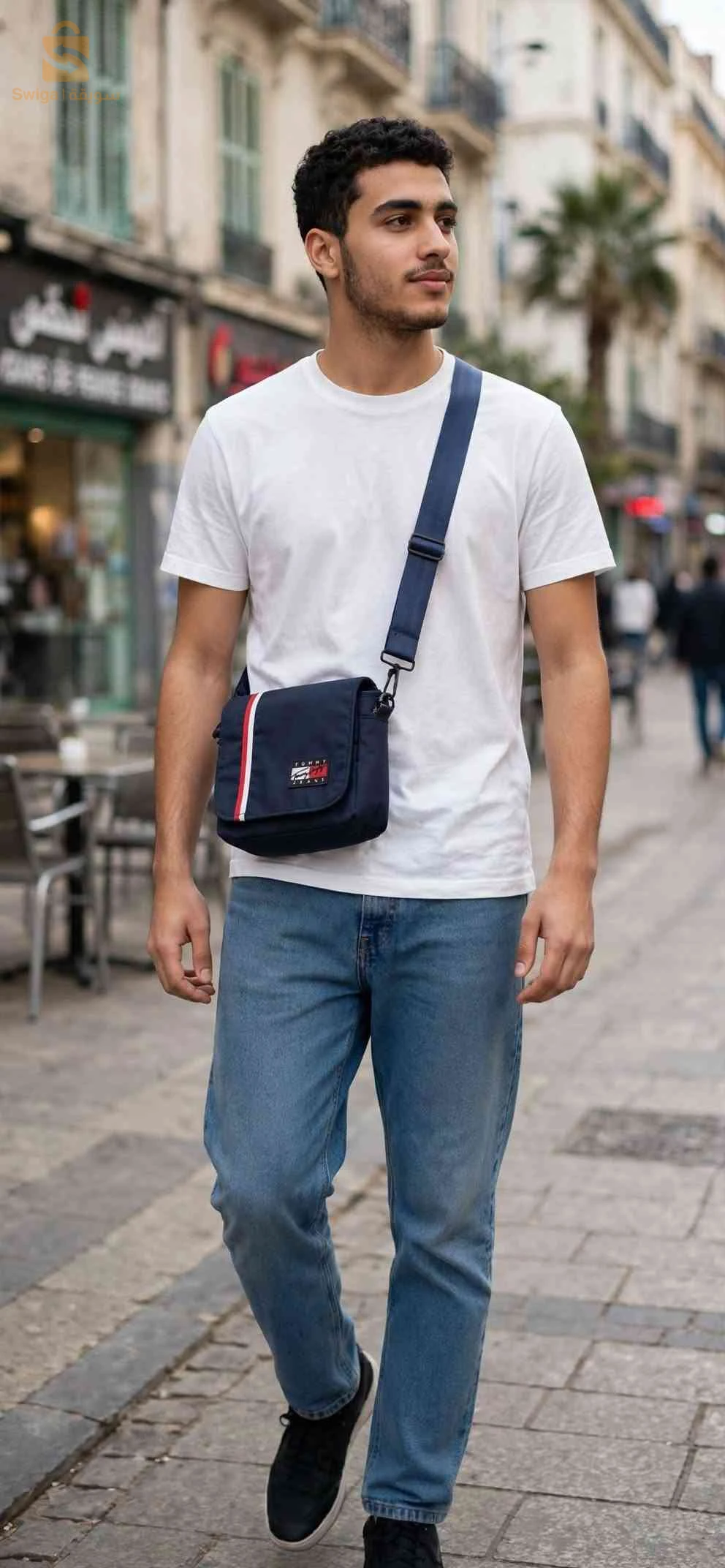 Sacoche Tommy Jeans Original - Heritage Mini Reporter - Bleu Nuit