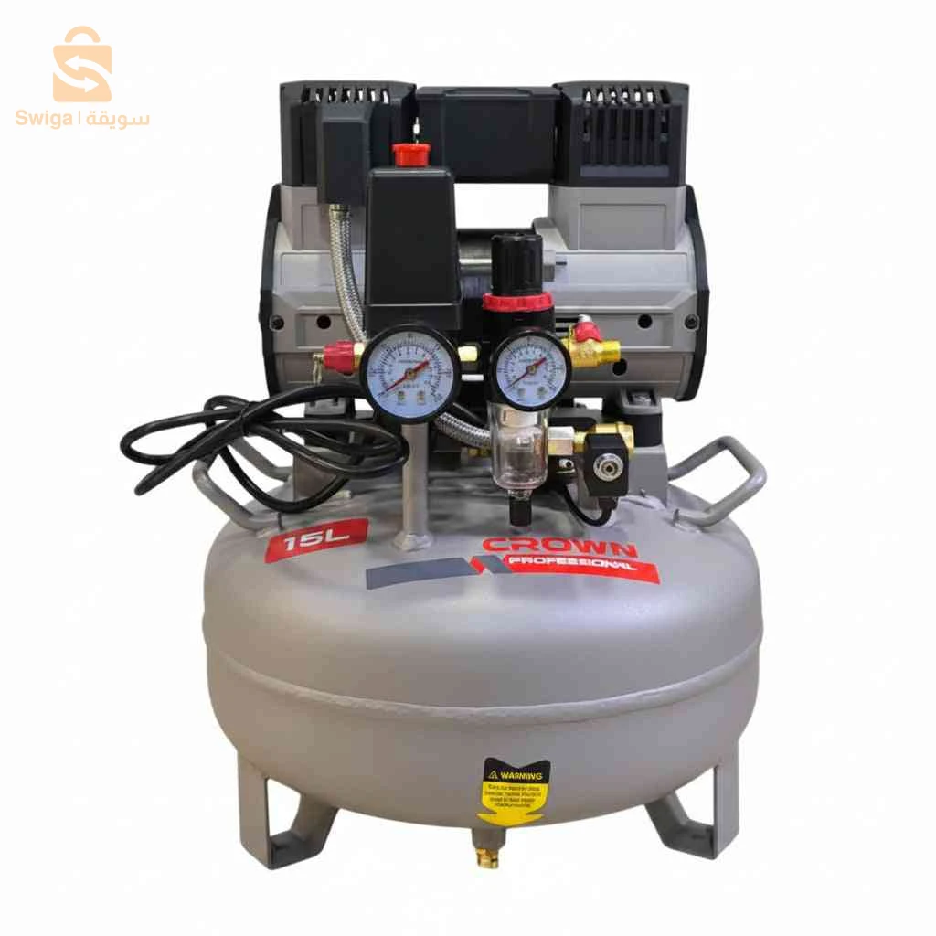 COMPRESSEUR 15L 8 BAR 900W SILENCIEUX CT36163 CROWN jdid cartone
