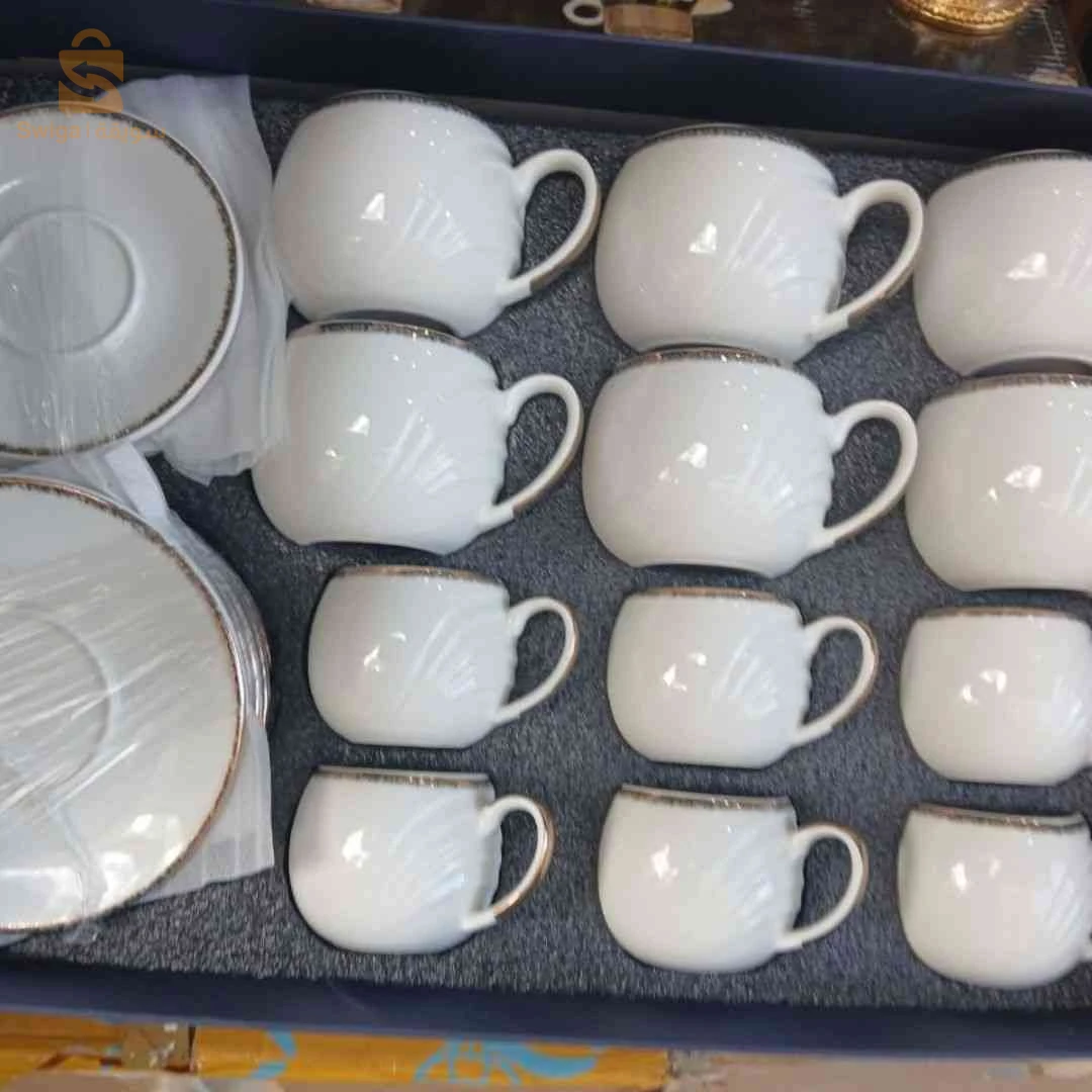 💎 فناجيل قهوة  مودارن 12 بياس + طباساهم | Service à Café Moderne