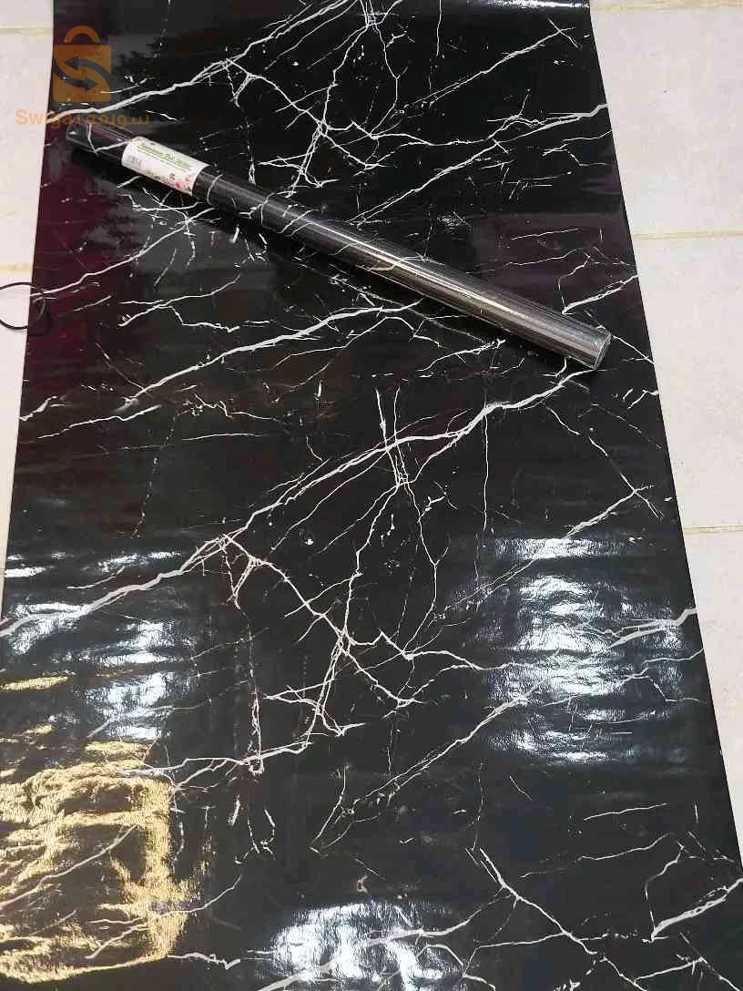 ✨ Papier Marbre Noir Auto-Adhésif | بدّلي ديكور دارك بسهولة 🏠