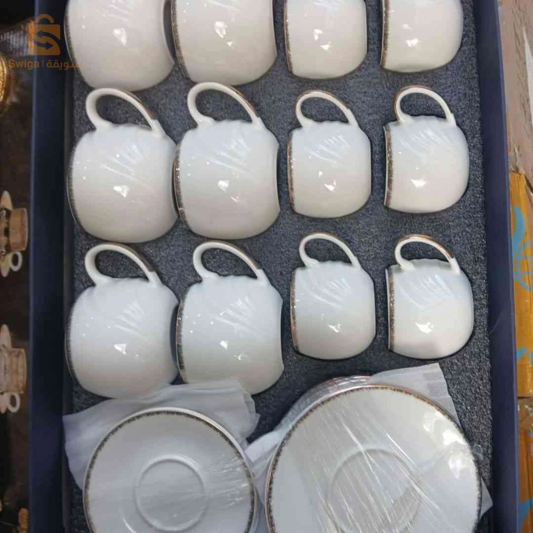 💎 فناجيل قهوة  مودارن 12 بياس + طباساهم | Service à Café Moderne
