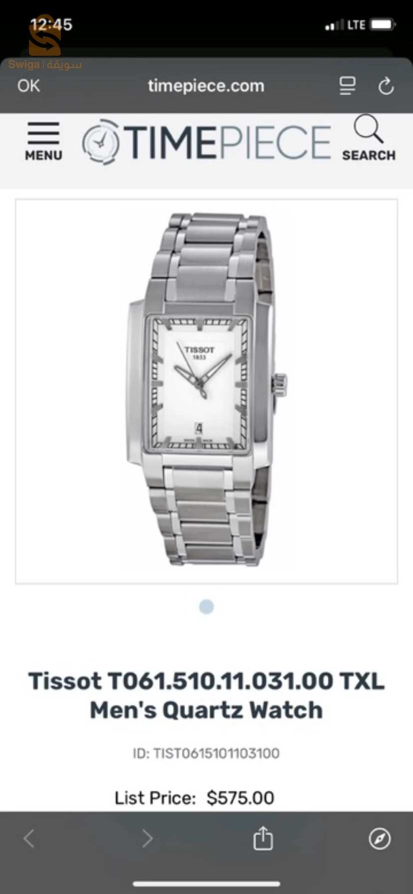 Authentique Tissot TXL Montre suisse made avec sa boîte