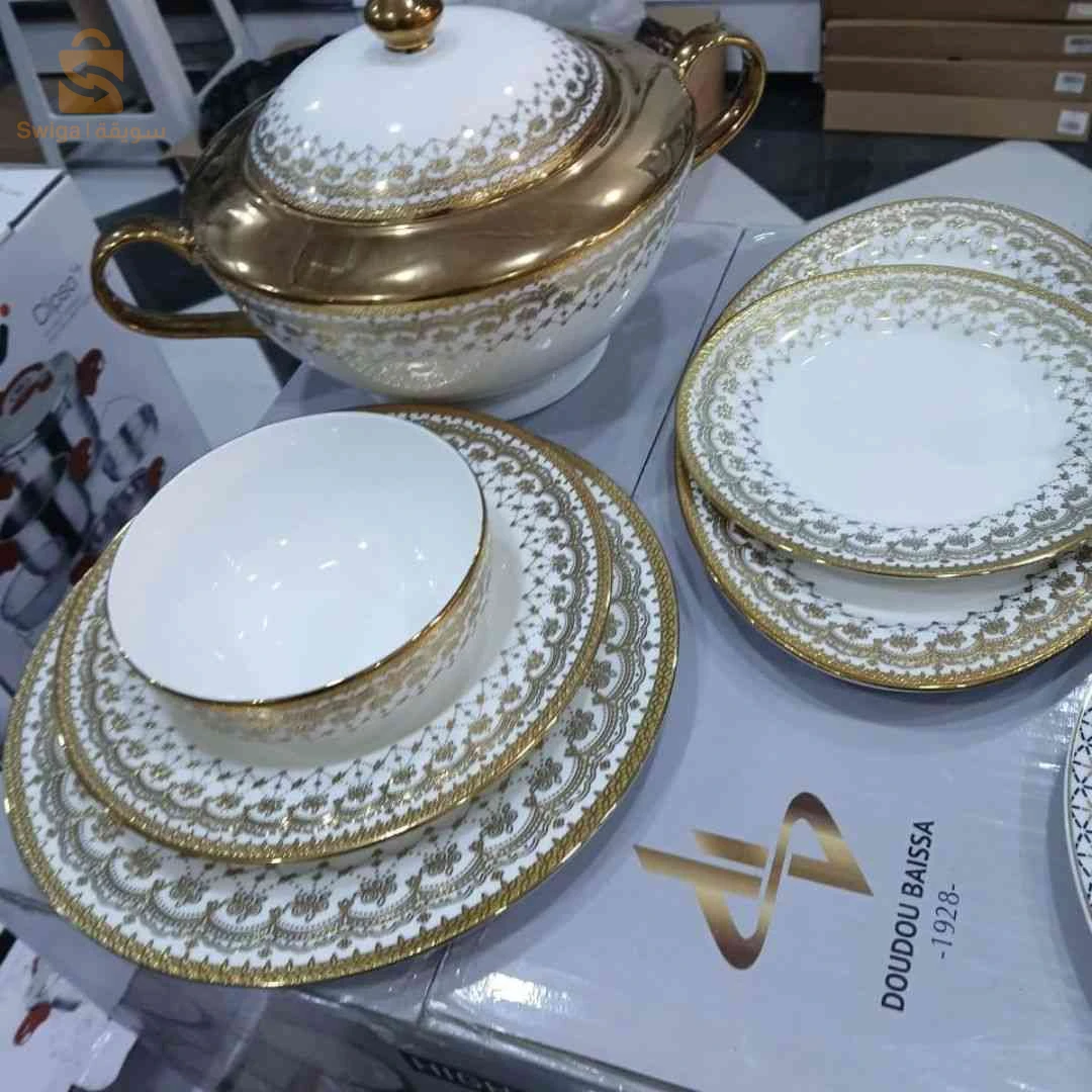 🍽️ طقم مائدة 27 قطعة أناقة من البرسلان | Service à table 27 pièces élégant