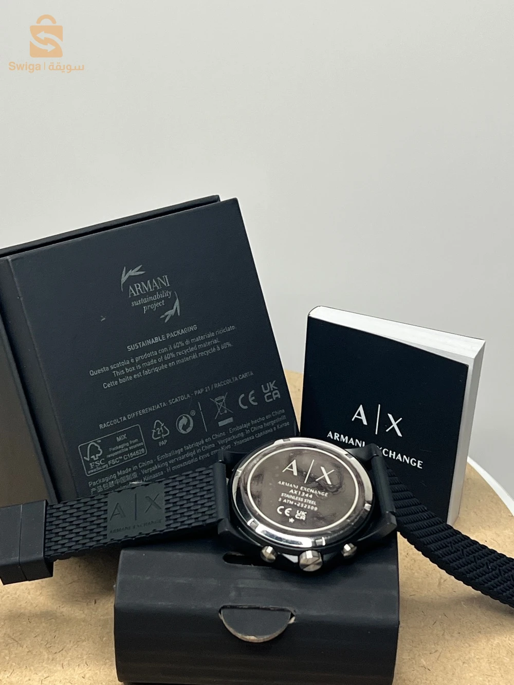 MONTRE ARMANI EXCHANGE CHRONOGRAPHE AUTHENTIQUE AVEC SES PAPIERS&Boîte