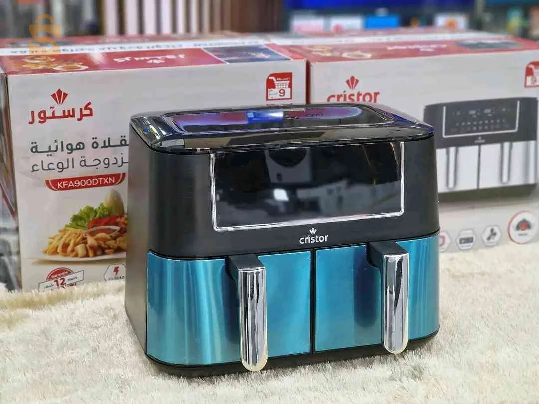 Friteuse Air Fryer Double Bac Cristor Tactile Inox Noir 9L