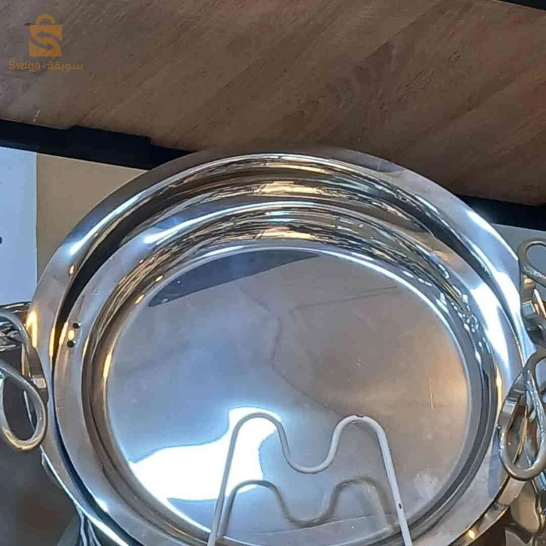 💎 طقم صينيتين دائريتين inox ثقيلتين القطر 35/45 سم – Set 2 plateaux inox lourds 💎