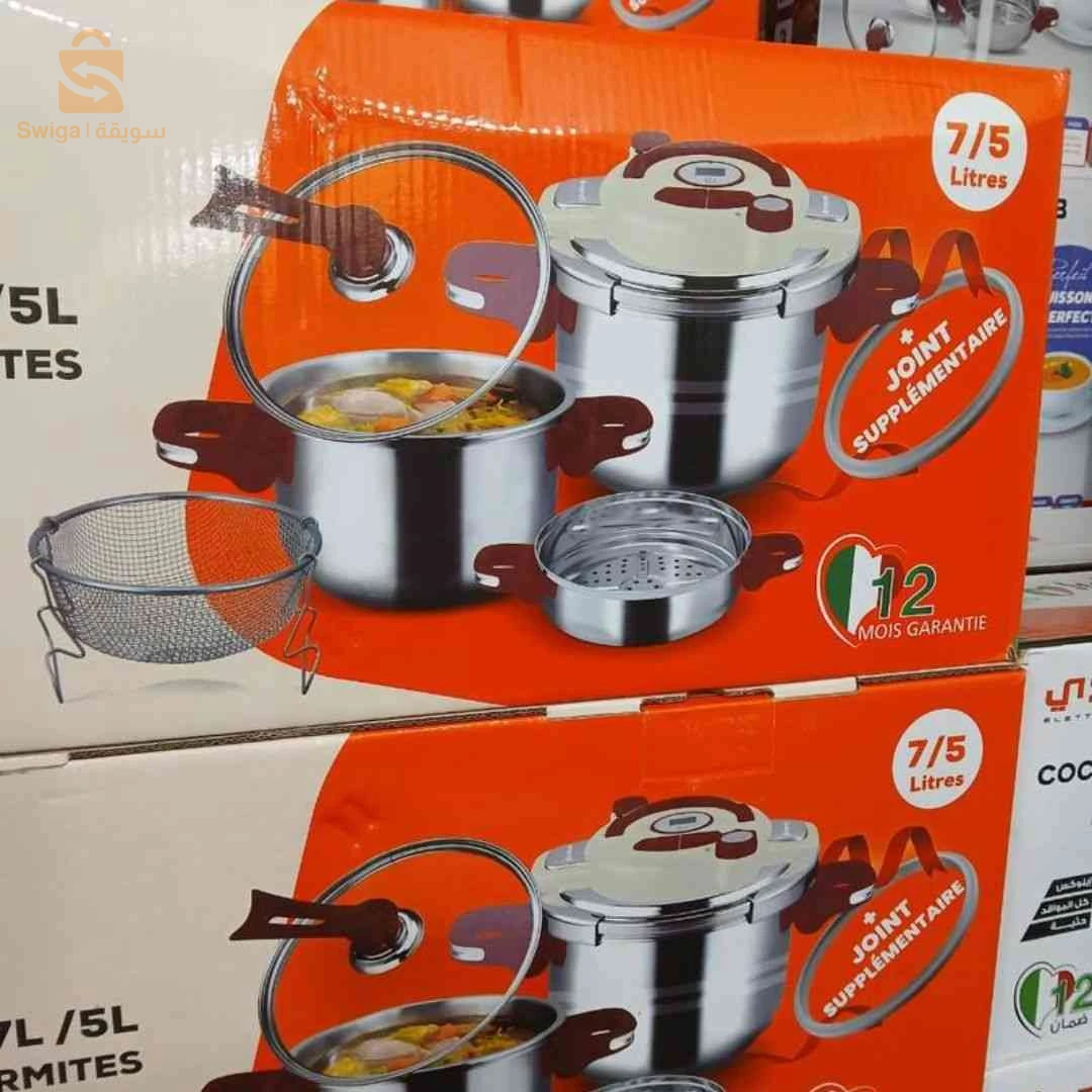 💥 زوج كيكوطات ناردي بسيعة 5 و7 لتر 2 في 1 – Cocotte Nardi Inox 18/10 (5L/7L) 💥