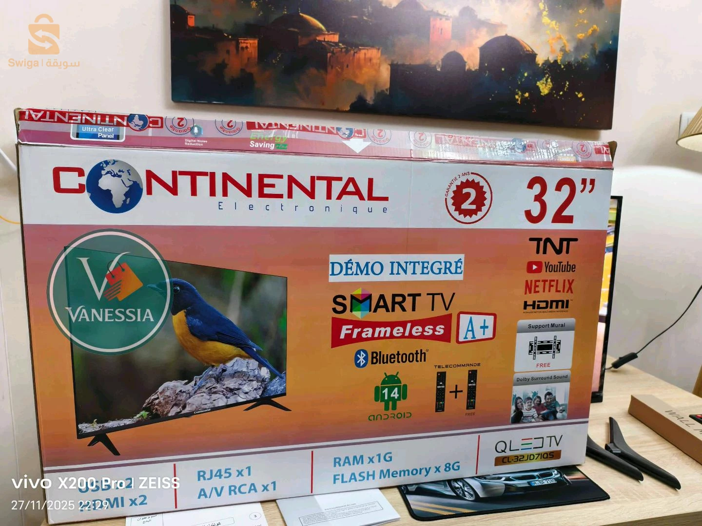 Tv 32P Smart + Démo Intégrer+ Support Marque Continental