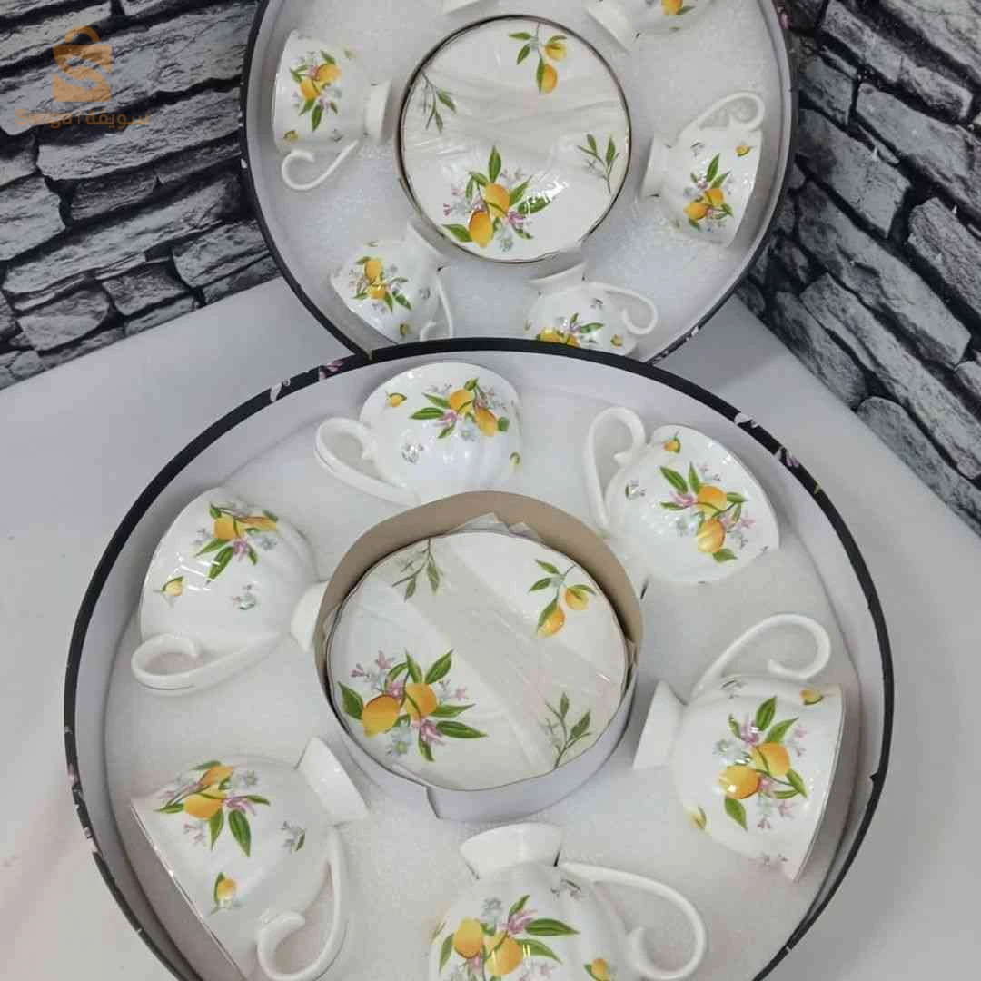 فناجل قهوة زهور 12 فنجان +12 سوتاسهم لضيافة راقية | Tasses à café florales pour invités