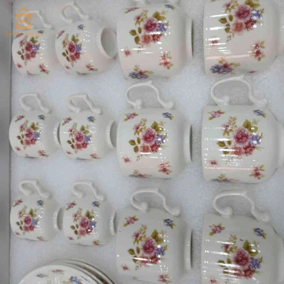 ☕ سيرفيس قهوة 12 فنجال +12 ستاسهم – Service à café 24 pièces