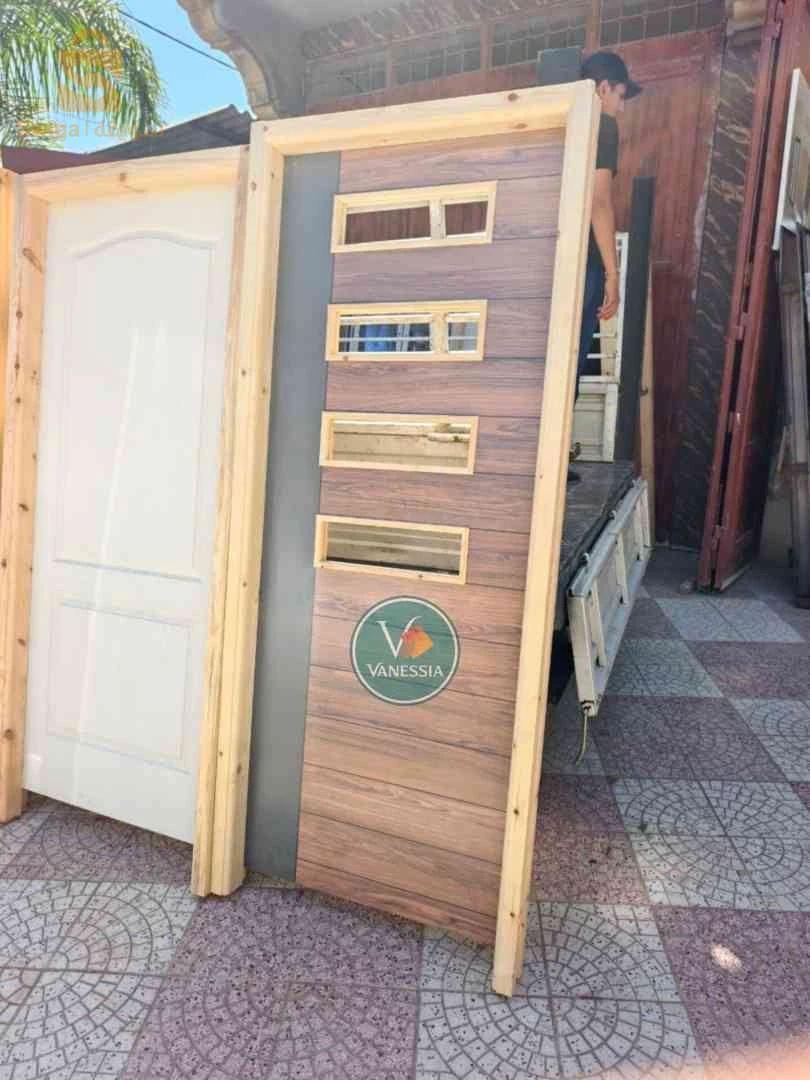 Porte cuisine Hdf marron avec cadre