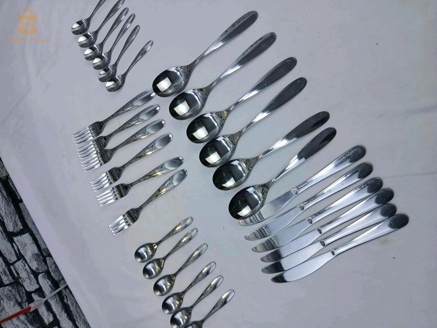 🍴 طقم مغارف ومواس وفراشيط 30 قطعة إنوكس – Set de couverts 30 pcs inox