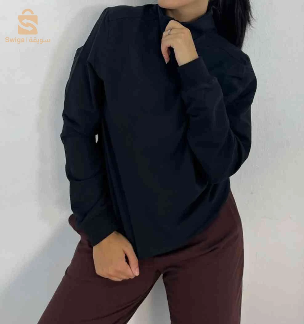 High Neck Zip-Shirt