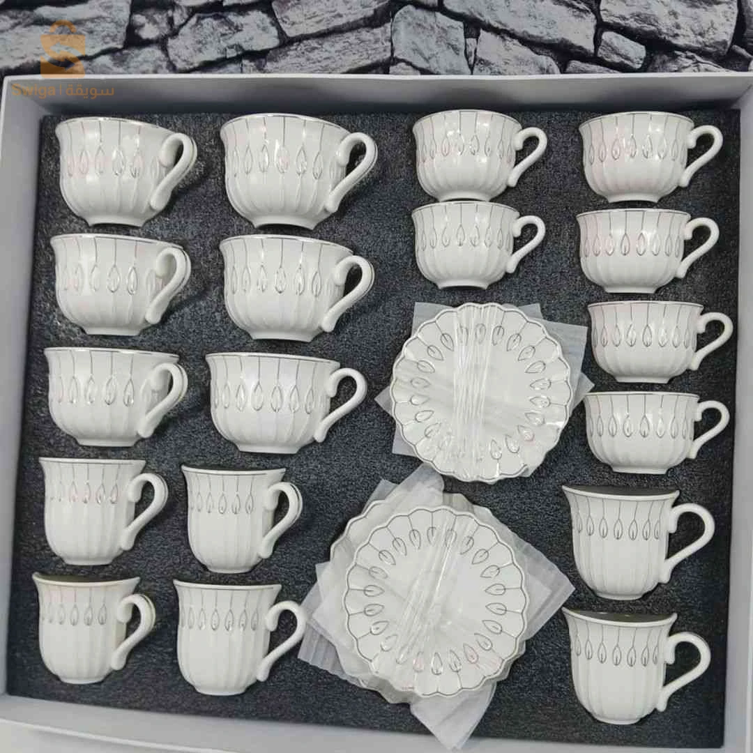 🌟 طقم قهوة وأتاي 36 قطعة – ☕ ervice à café + thé 36 pièces