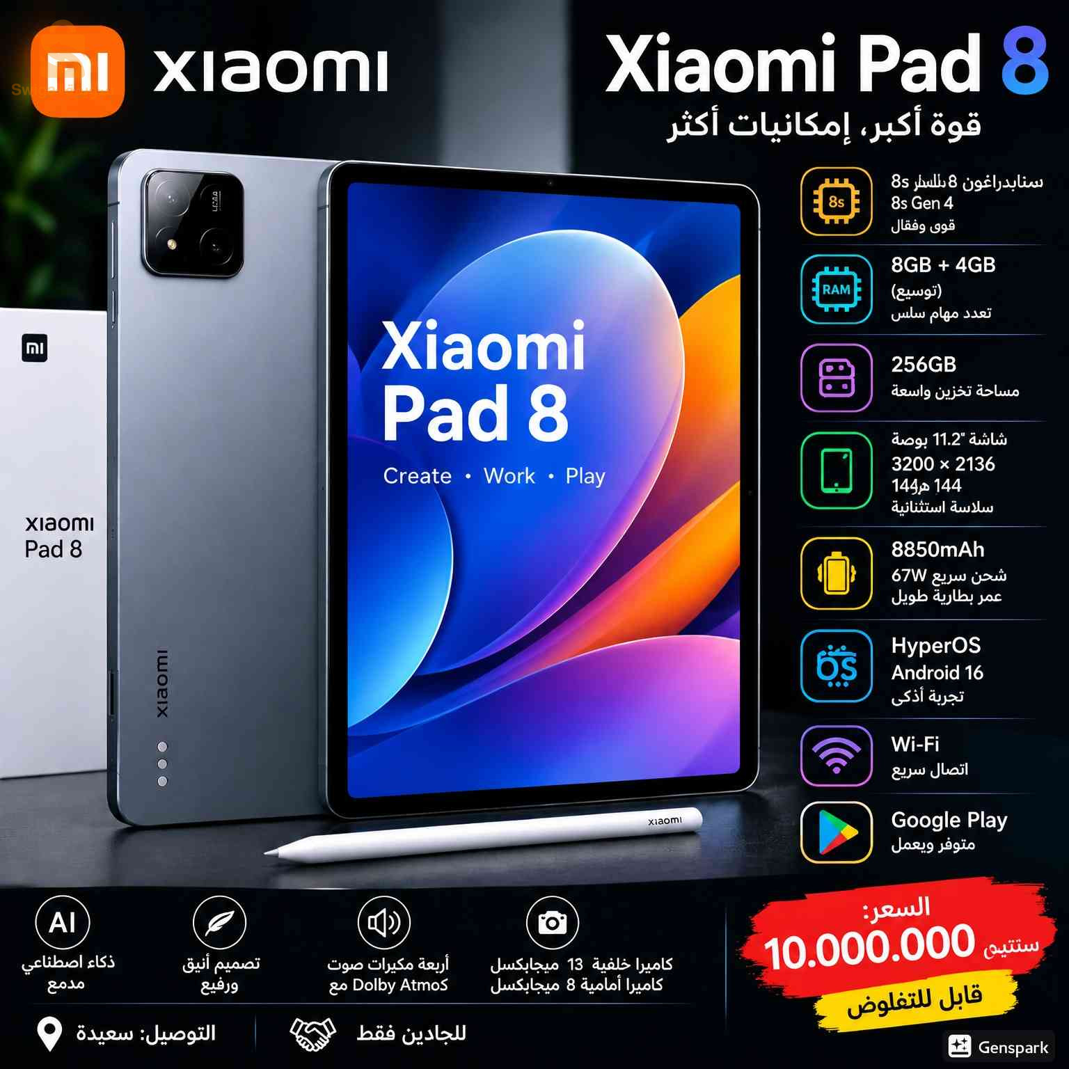 Xiaomi Pad 8 (Pine Green) 
8GB RAM / 256GB Storage