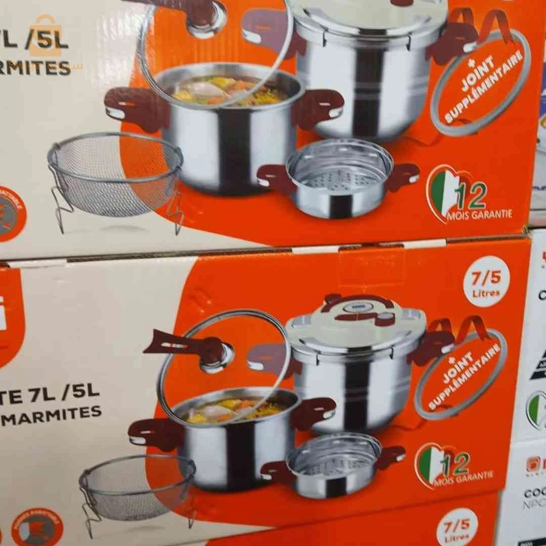 💥 زوج كيكوطات ناردي بسيعة 5 و7 لتر 2 في 1 – Cocotte Nardi Inox 18/10 (5L/7L) 💥