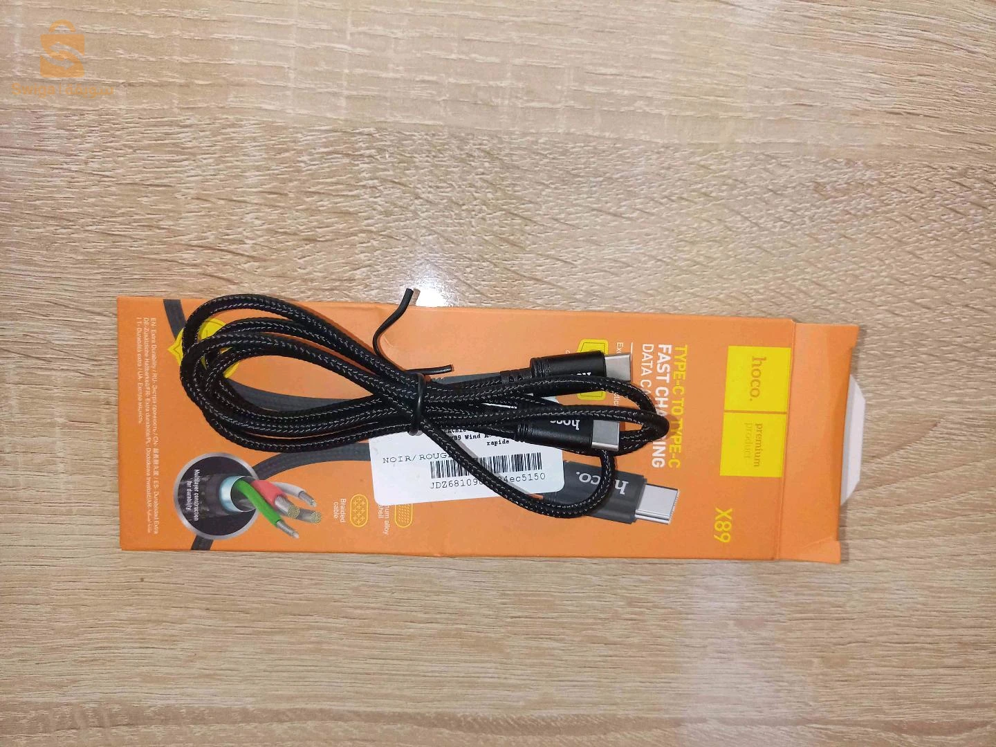 Câble hoco original type c to c fast charge 60w