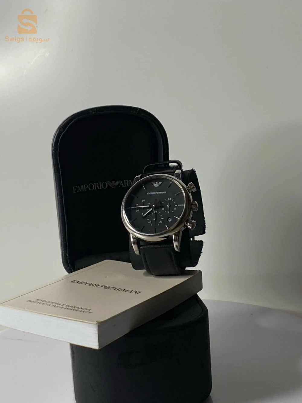 EMPORIO ARMANI CLASSIC
CHRONOGRAPH BLACK GENUINE
LEATHER MEN'S WATCH -
AR1733