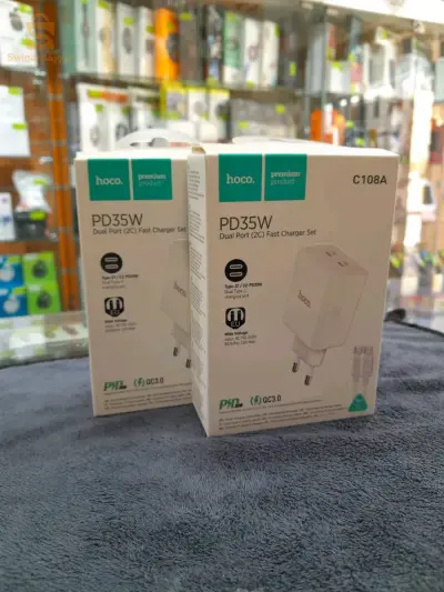 hoco_chargeur 35w 🥊🔔😍
Dual port Type-C 
Cable Type-C to Type-C