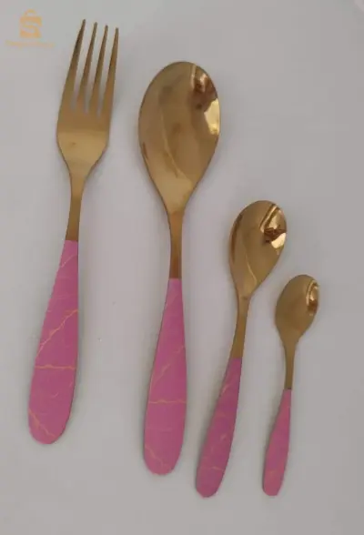 série cuillère 24 pièces marbré