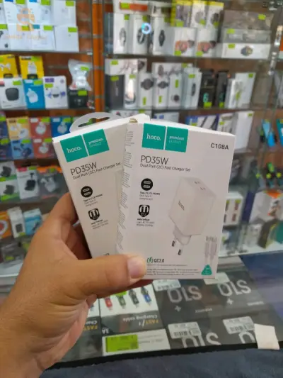 hoco_chargeur 35w 🥊🔔😍
Dual port Type-C 
Cable Type-C to Type-C