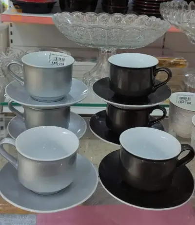 Tasse sous tasse couleur 6 pièces