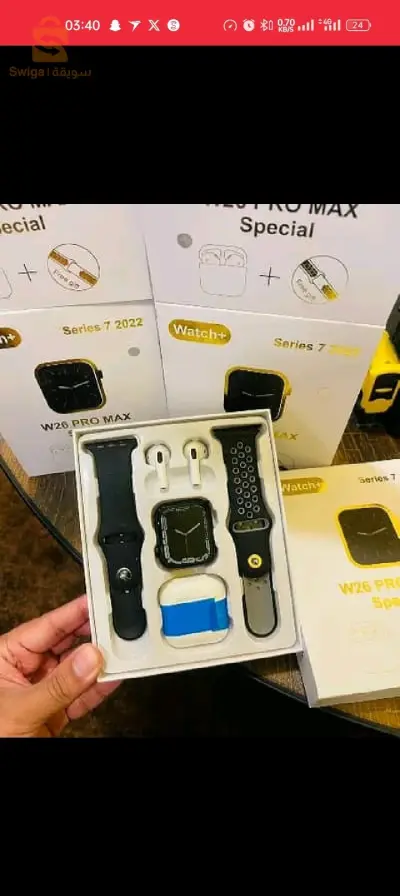 Smart watch w26 pro max series 8 2022 + airpods