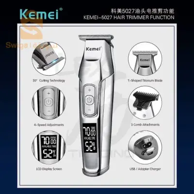 KEMEI 5027   مجموعة أدوات قص الشعر القابلة لإعادة الشحن للرجال
